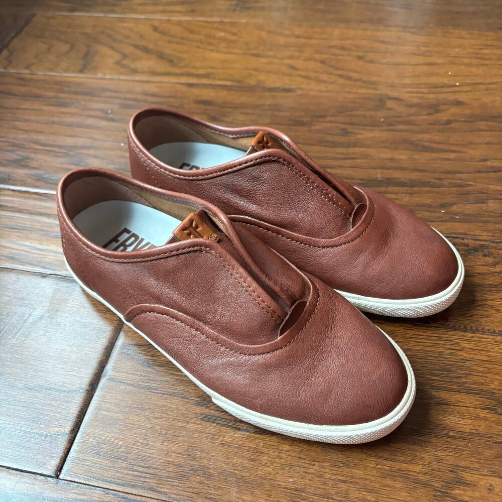 Frye The Maya CVO Slip On Leather Sneakers Sz 5.5 6 EUC Casual Quiet‎ Luxury